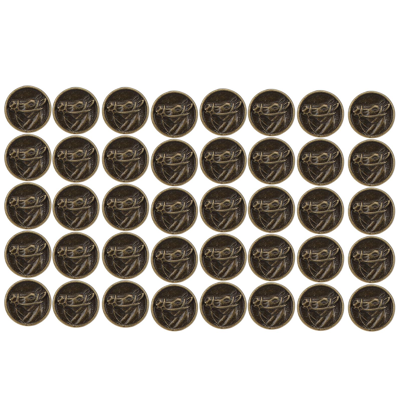 

Кнопки DIY античная бронзовая круглая гравированная голова лошади цинковый сплав пуговица украшение