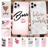 Girl Boss Pink Damen Macht Text Slogan Handyhülle für iphone 13 8 7 6 6S Plus X 5S SE 2020 XR 11 12 mini pro XS MAX