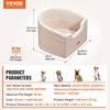 VEVOR Dog Car Seat, Waterproof Dog Booster Seat for Car with A Storage Pocket, Clip-On Safety Leash and Sponge Filling
