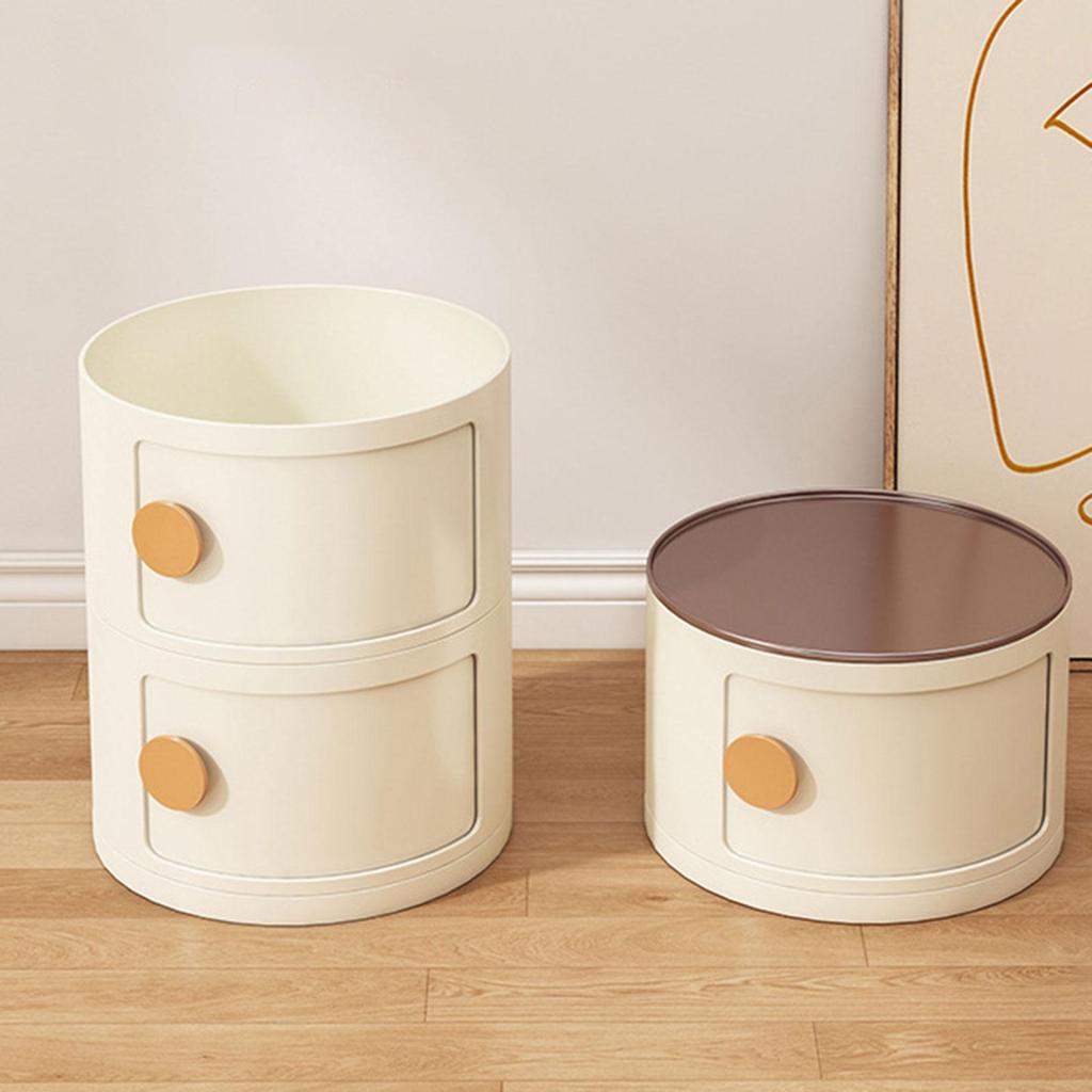 Accent Center Round NightStand Decor Furniture Storage Cabinet Bedside Table End for Farmhouse