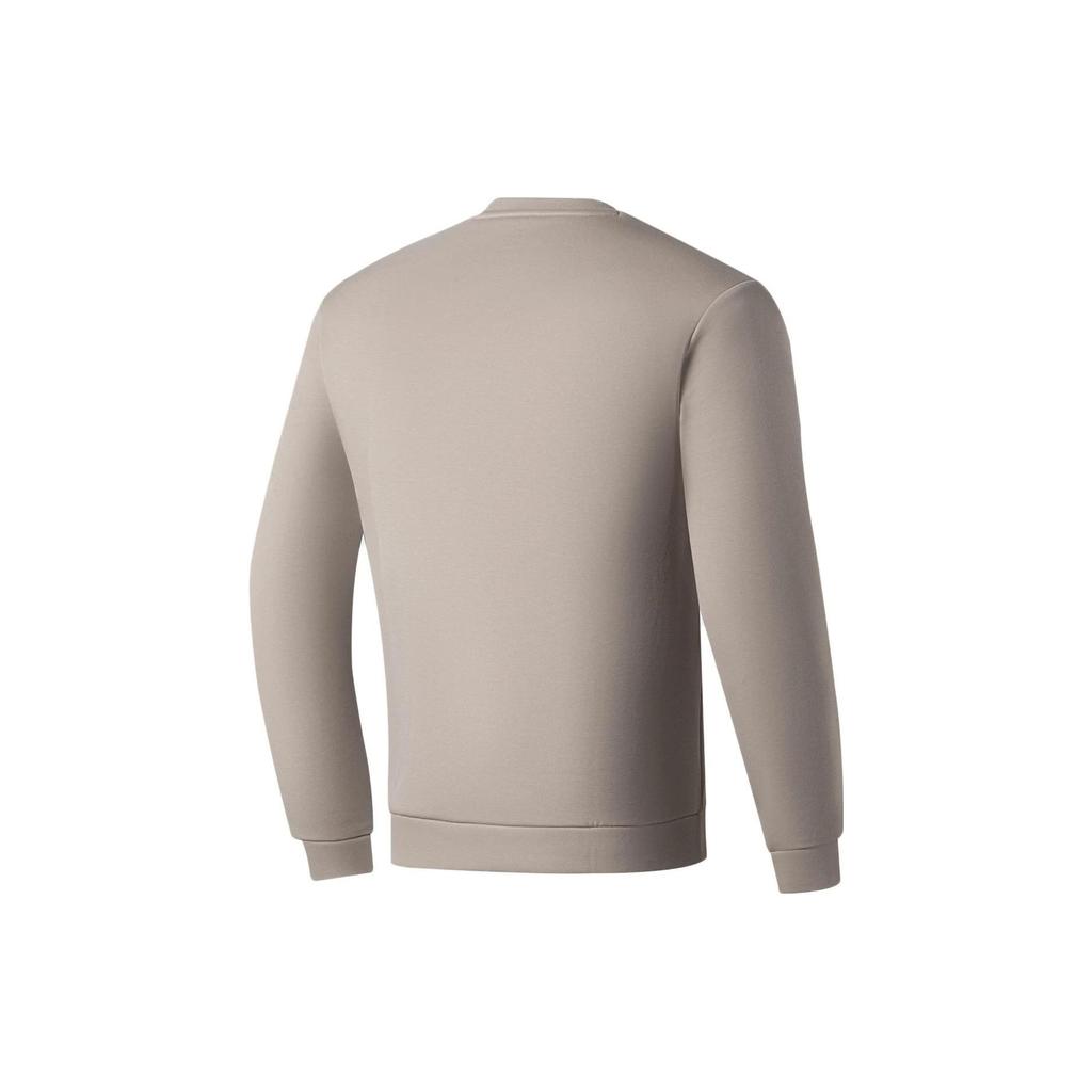 Li Ning Plain Logo Pullover Long Sleeve Sweatshirt Men Sweatshirts Goat-Gray AWDT101-3