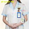 2D Flat Acrylic Dog With Frog Hat Flower Retractable Badge Reel,Nylon Cord Easy Open ID Clip,Gift For Nurses Doctors Students Medical Office Staff