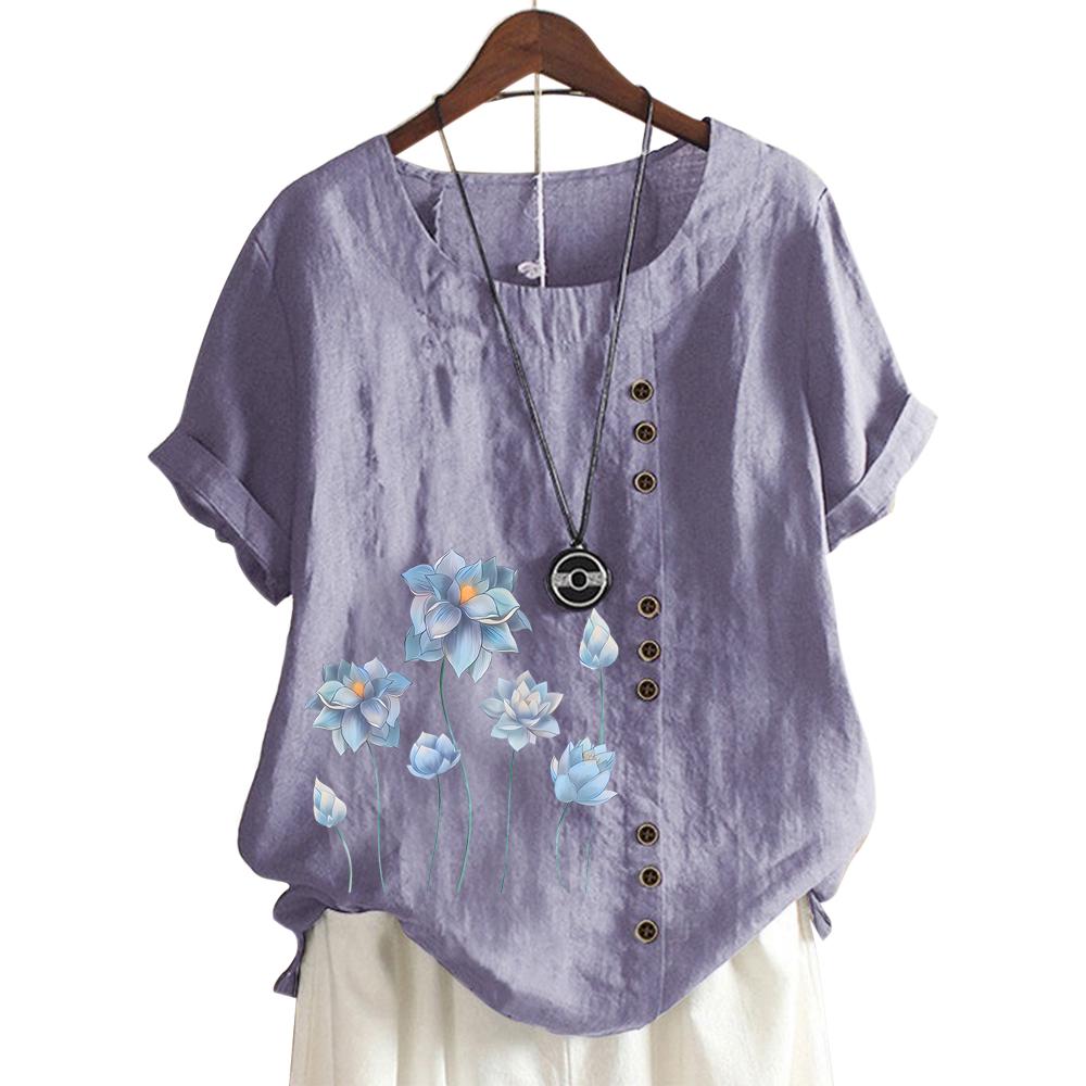 Women's Cotton Casual T-Shirt with Printed Design In 11 Colors