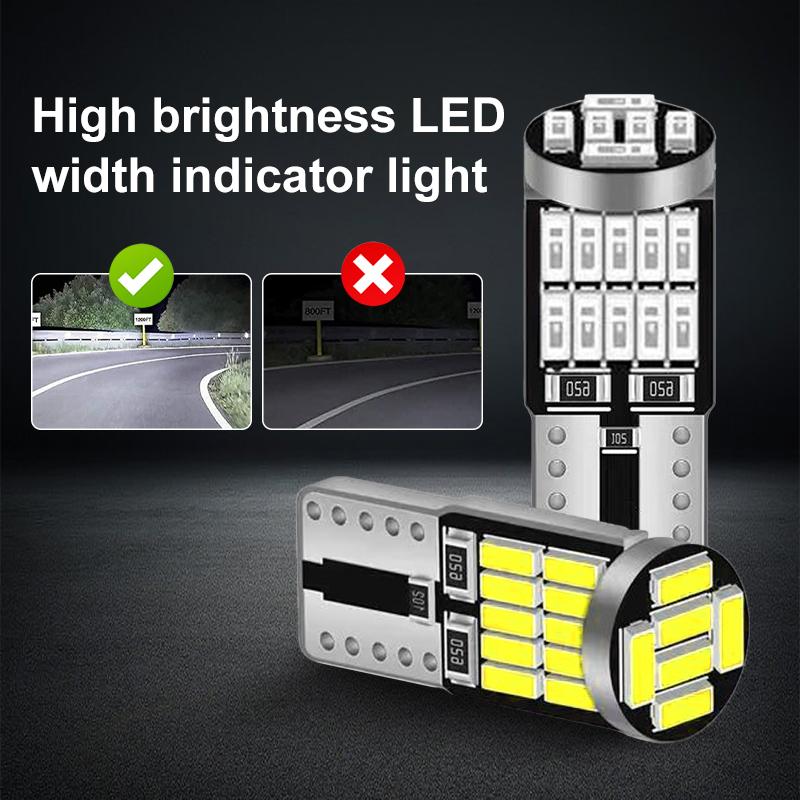 SEAMETAL 2pcs T10 W5W Led Car Light 26smd 4014 Lamp Bulb Automobile License Plate Lighting 6000K 12V