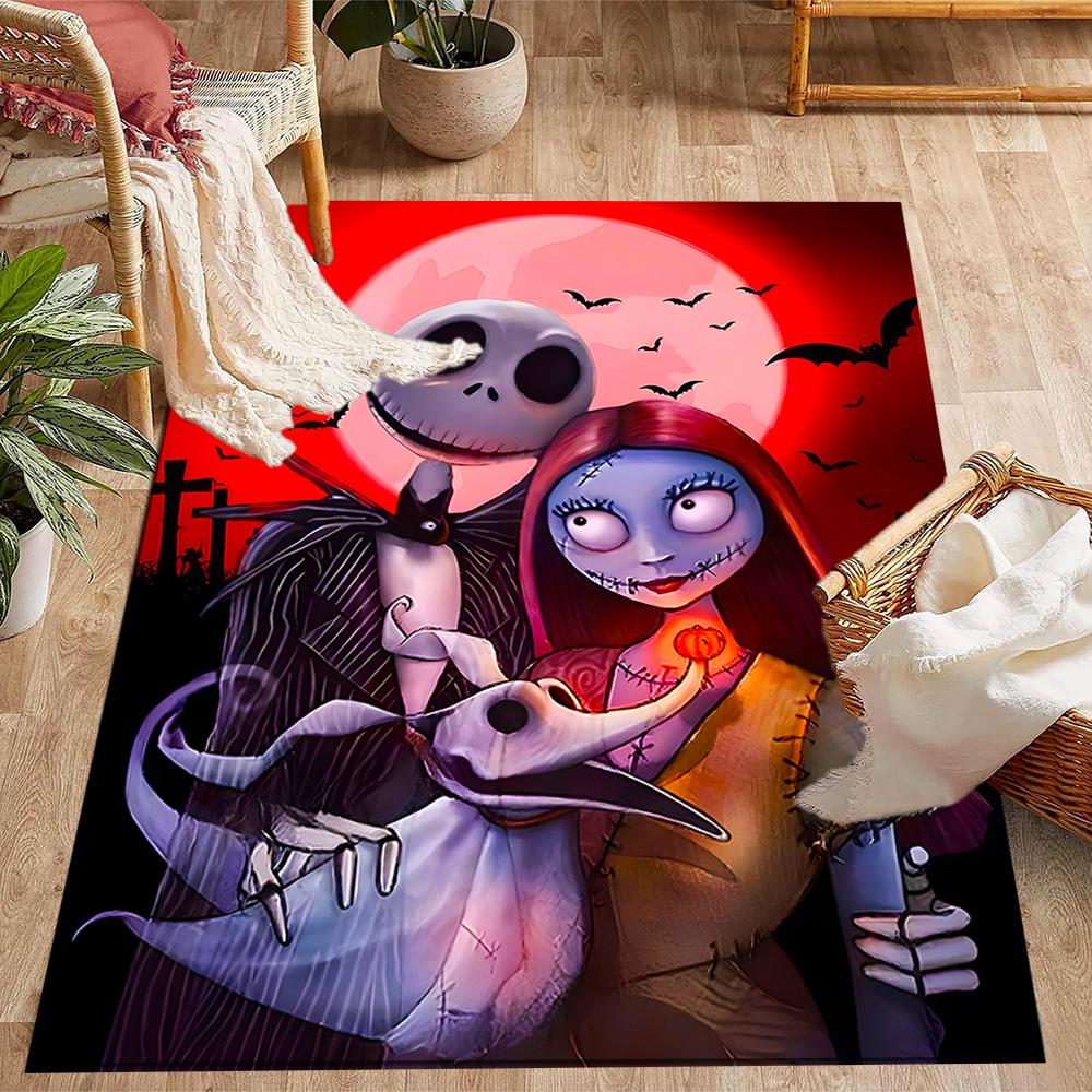 Tappeti Antiscivolo a Tema Nightmare Before Christmas - Decorazioni per la Casa in Poliestere, Adatti per Camere da Letto, Soggiorni, Ingressi, Studi e Decorazioni