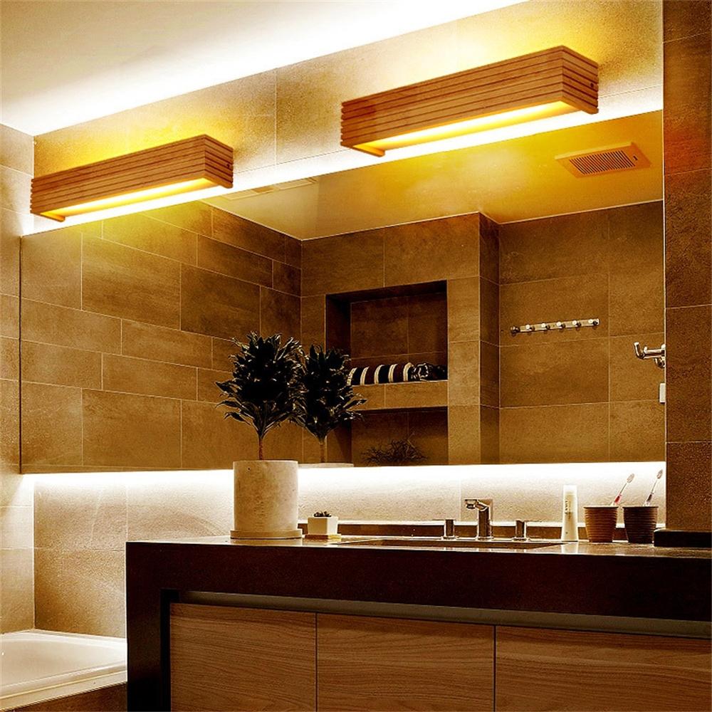 

35cm LED Solid Wood Wall Light Bedroom Bedside Bathroom Corridor Wall Lamp,Warm Light A