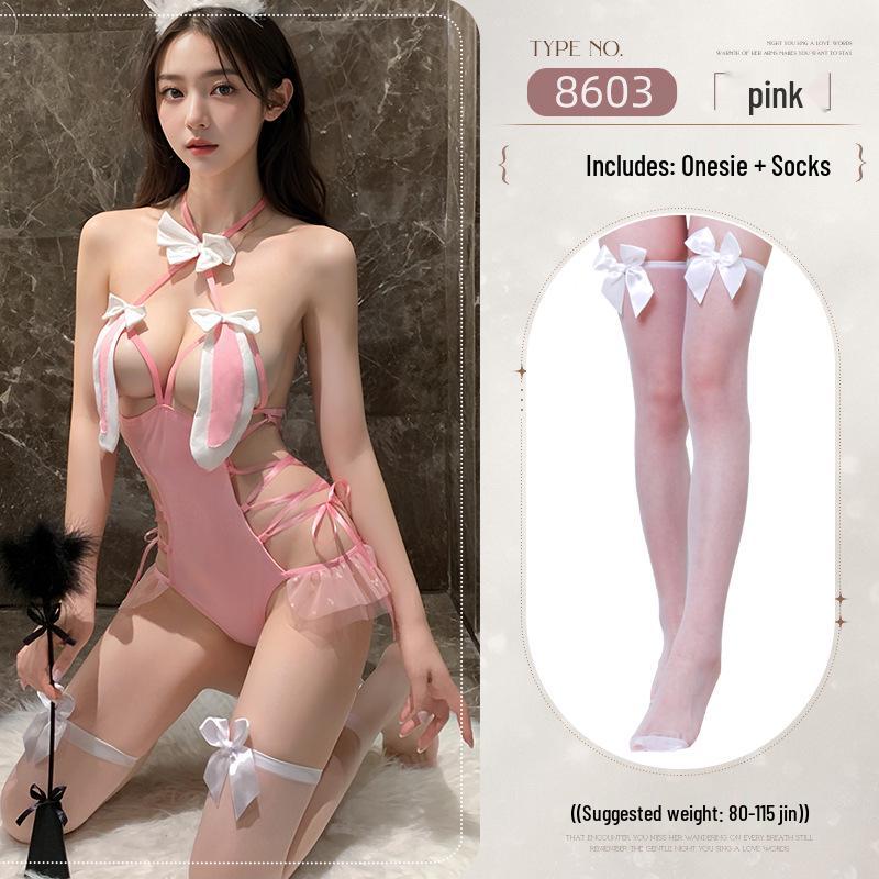 Sexy Bunny Girl Cosplay Dessous: Fantasy Cutout Temptation Einteiler