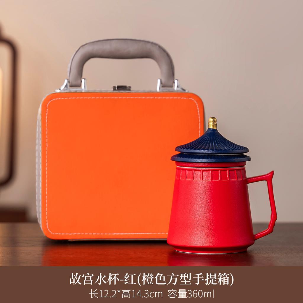 New Chinese-style Forbidden City drinking cup high-value ceramic cup home office teacup with lid personal tea set