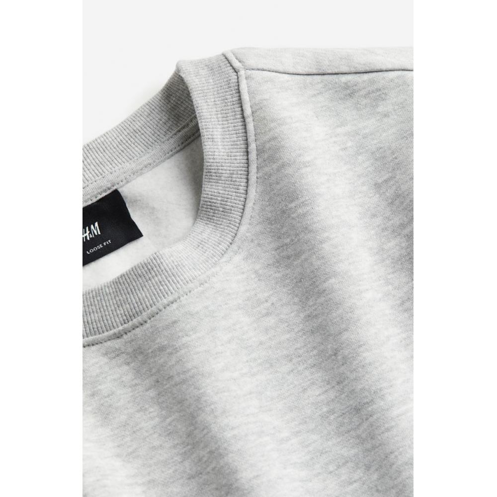 H M Loose Fit sweatsHirt ligHt Grey Melange