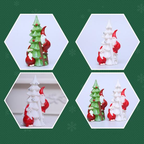 Christmas Tree Night Light Glowing Decorative Lamp Santa Climbing Christmas Tree Ornament Desktop Holiday Decor for Home Office