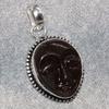 Carved Face Red Agate 925 Silver Plated Pendant 1.5" Craft Jewelry Trendy D3M71