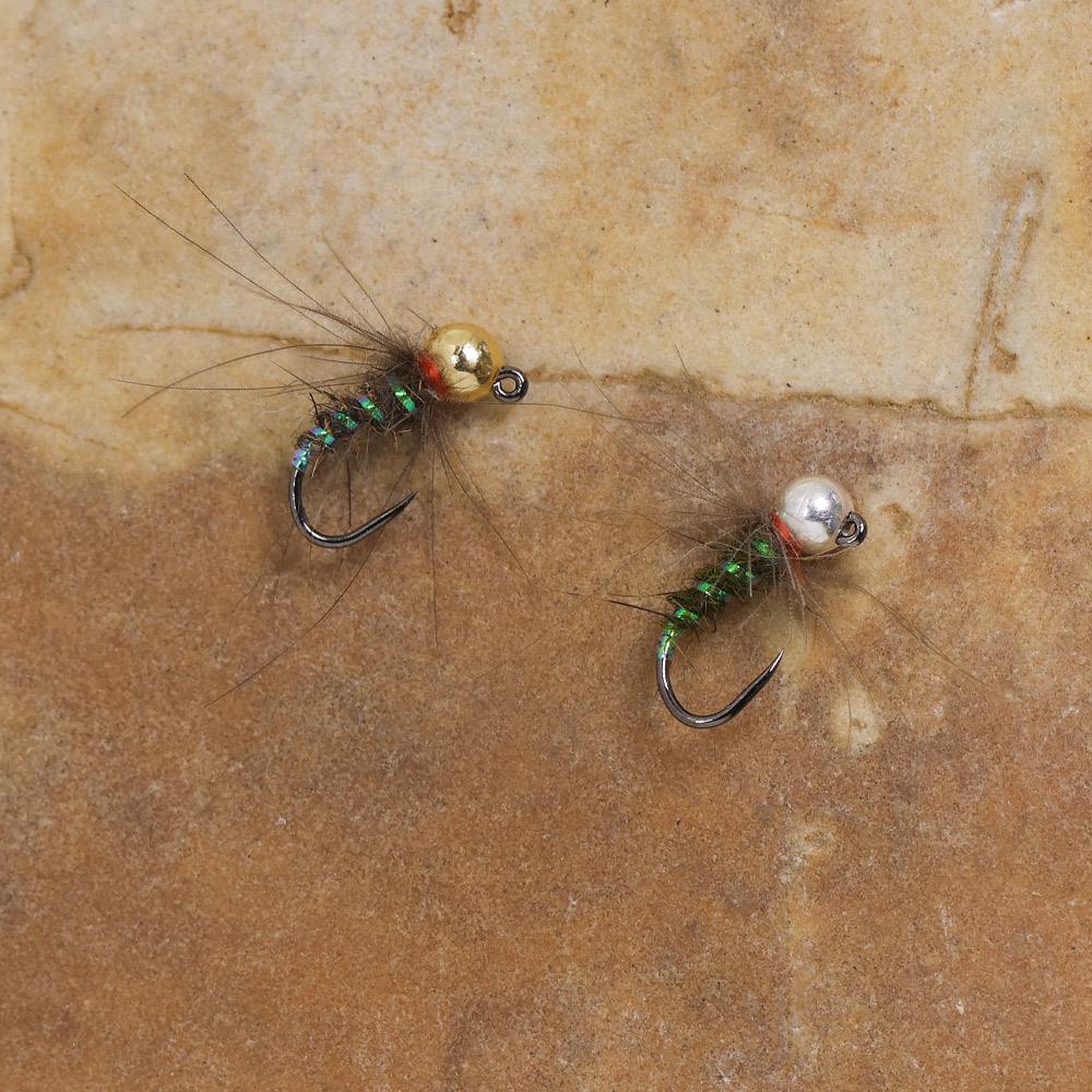 Nimfa Hustler z główką wolframową dla szybkiego tonięcia, pióro CDC, żebrowanie UV, na pstrąga, okonia, wędkarstwo muchowe, rozmiar haczyka 16