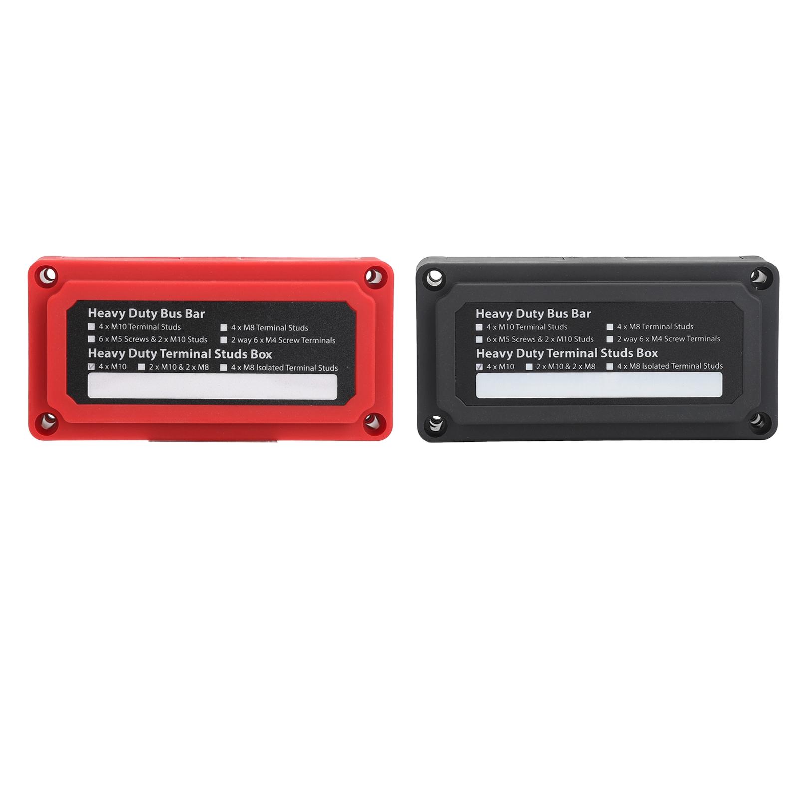 

1pair Bus Bar Box 200A 4 X M10 3 8in Studs Busbar Terminal Block for Cars RV Trucks Yachets DC12 to 48V