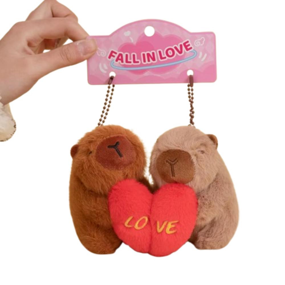 Animal Capybara Plush Keychain Magnetic Capybara Plush Doll Creative Plush Couple Keychains Kids