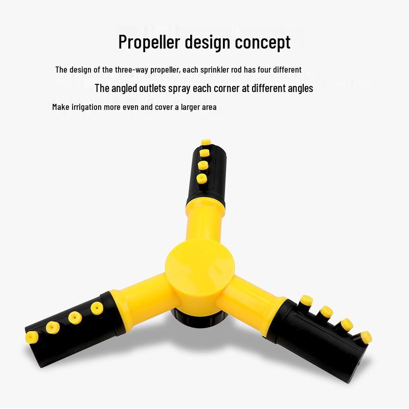 360° Rotating Agricultural Irrigation Nozzle, Series-Connect Three-Way Sprinkler