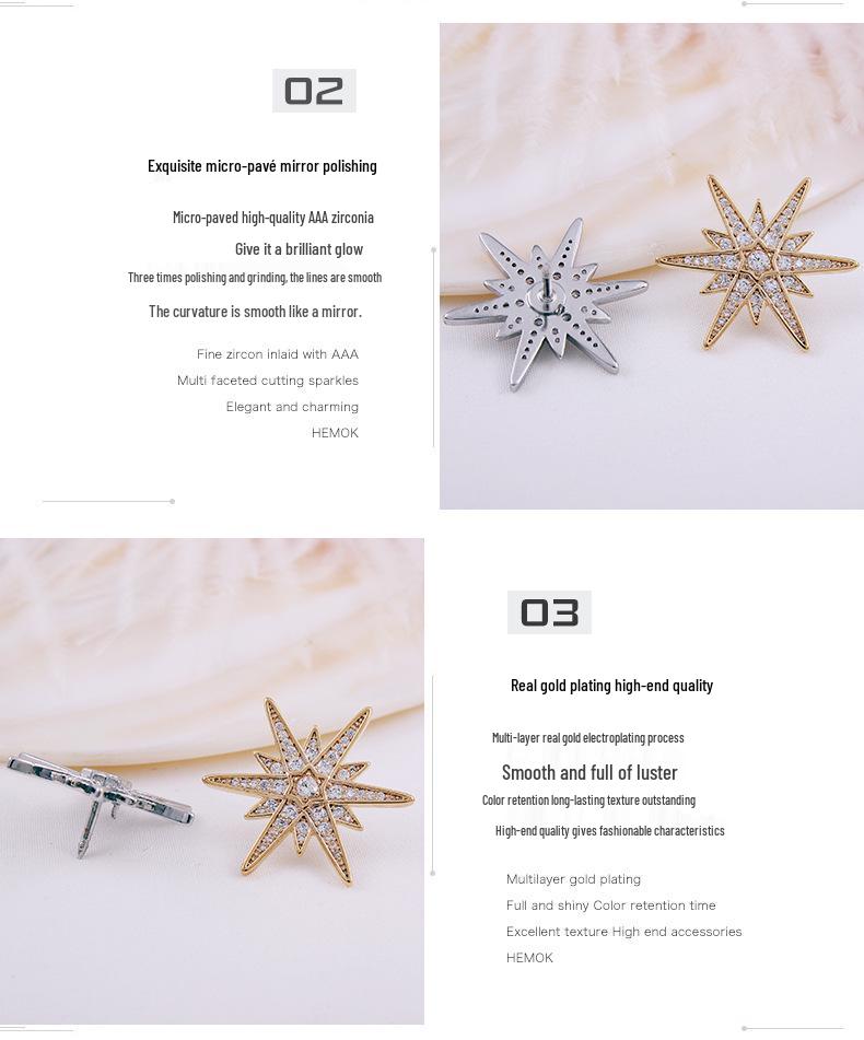 Luxury Six-Pointed Star Brooch for Men, Micro-Paved Zirconia Lapel Pin, Premium High-End Accessory