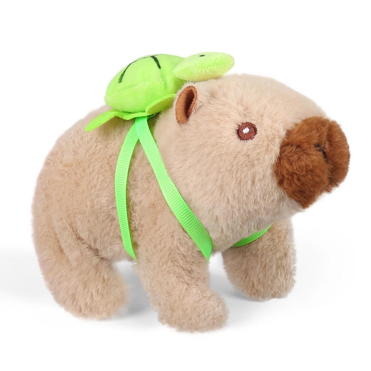 Pluche Elektrische Capybara Rug Schildpad Simulatie Elektronisch Huisdier Lopend Geluid Bewegende Mond Huisdier Speelgoed Voor Kerstmis Verjaardagscadeau kaki