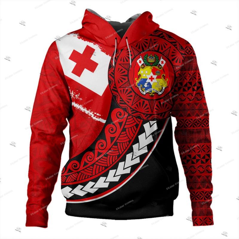Custom Name Country Tonga Polynesia Islands Hibiscus Retro Tattoo Vintage 3DPrint Pullover Harajuku Casual Hoodies Zip Jacket 12