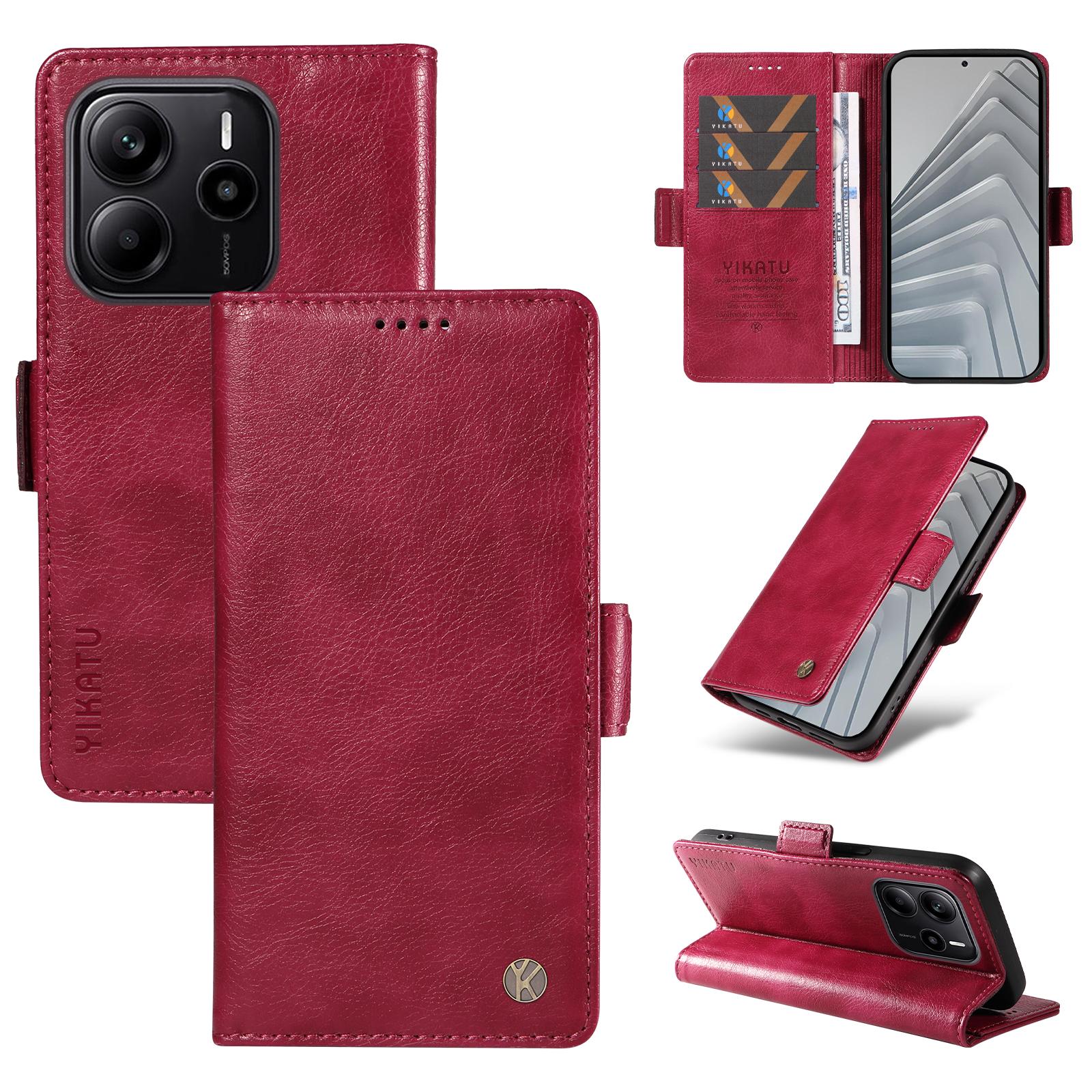 

Для Xiaomi Redmi Note 14 4G (163,25 мм) Чохол YIKATU YK-007 Гаманець-книжка з PU шкіри з текстурою лічі для телефону J