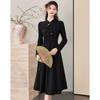 Women's Elegant Long-Sleeve Mid-Length Dress