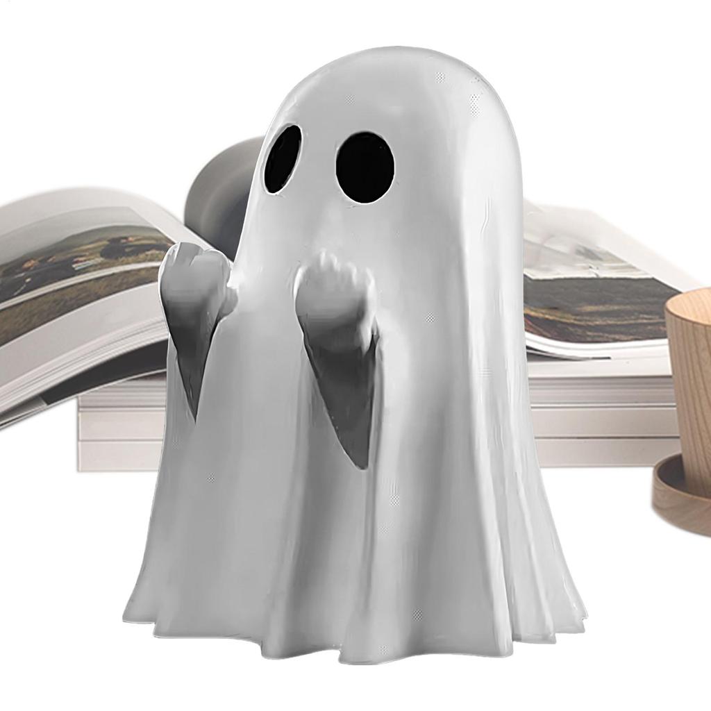 Spooky Cute Finger Ghost Statue Ornaments, Perfect for Indoor & Porch Halloween Decor for Shelf Home Festive Party Tabletop