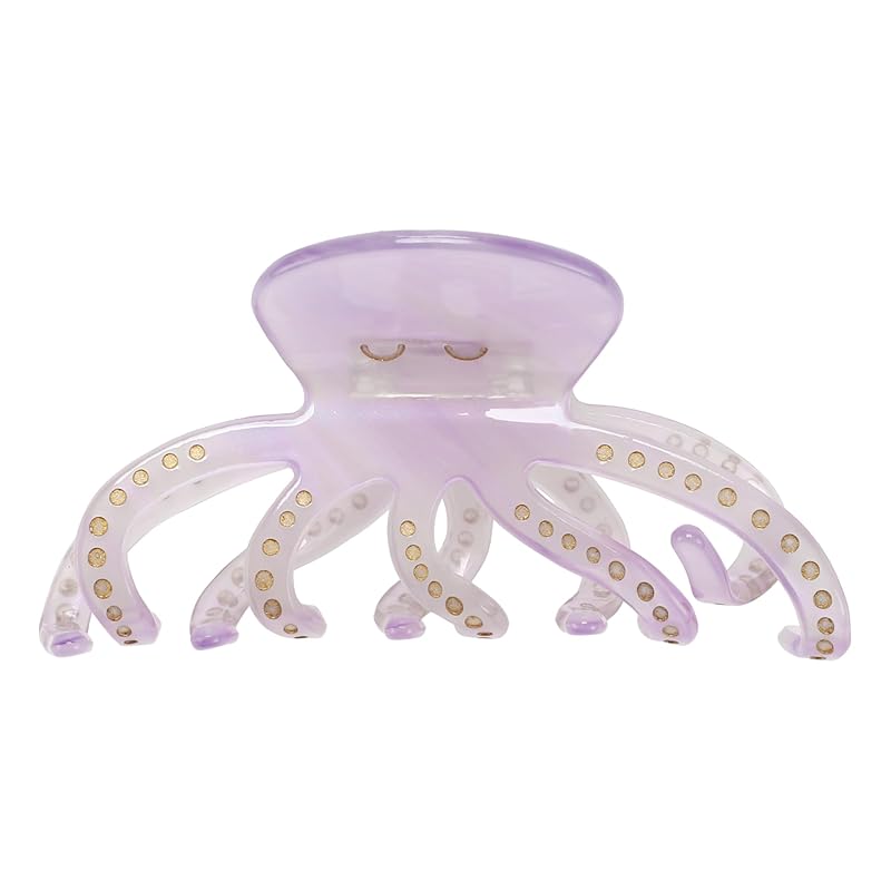VOCOSTE Octopus Claw Clip, Acetate Hair Clips, Large Hair Barrette, Funny Claw Clips for Women, Blue