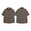 BeatStreet Sommer Stilvolles Leopardenmuster Kurzarmhemd Herren Elegant Attraktiv Patchwork-Halsausschnitt Design Locker Lässige Oberteile