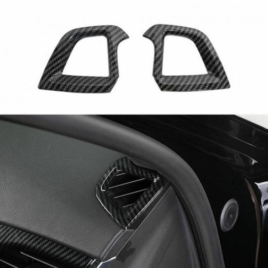 Dashboard L&R Air Outlet Vent Trim ABS Carbon Fiber For Cadillac CT5 -