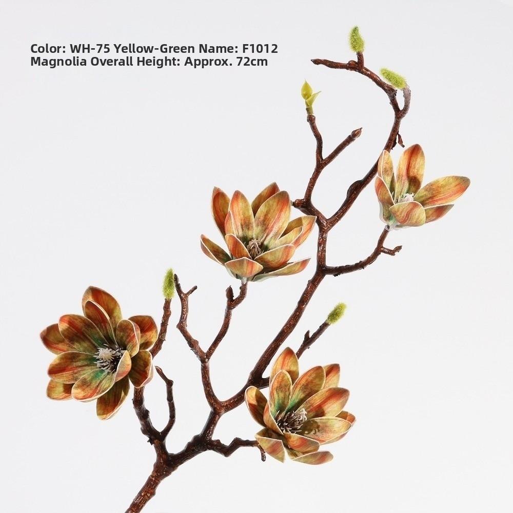 Multi-Bloom Artificial Magnolia Flowers Branch Pink Plastic Fake Flower  Living Room Ornaments