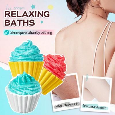 1PC Ice Cream Shower Salt Ball, Cleanses The Body, Removes Stains, Smooths The Skin, Has A 24-Hour Fragrance, Soothes Emotions