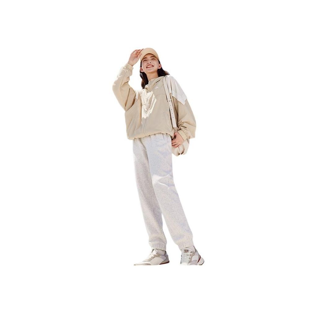 Anta High Waist Loose Breathable Casual Pants Women bottoms Vanilla-White 962517310S-2