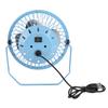 4 Inch Mini Desktop Fan USB Charging Metal Personal Small Air Circulator Cooling Fan Blue