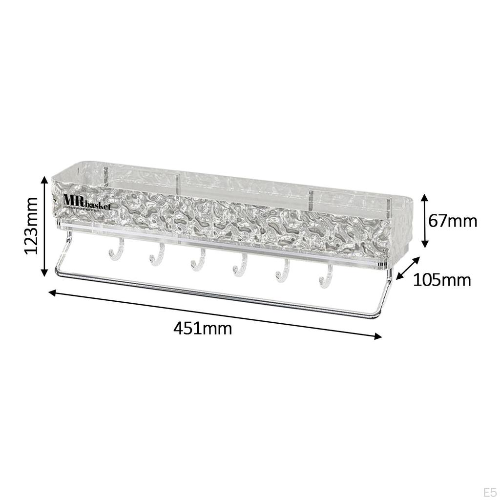 Bathroom Shelf Organizer, Wall Mounted Decorative Storage Rack Shower for