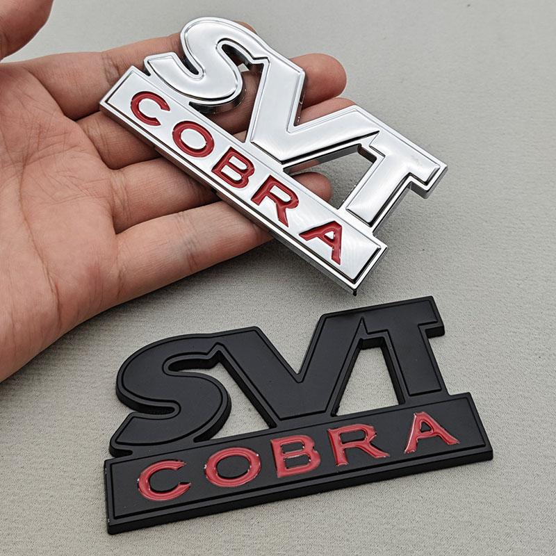 3D Metal Logo SVT COBRA Car Sticker Rear Trunk Badge Front Grille Emblem For Ford Mustang Shelby GT500 GT350 F150 GT Accessories