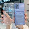 Card Slot Silicone Case for Samsung Galaxy S24 FE S24FE S21FE S23 Ultra S22 S20 S21 + Plus A12 A13 A22 A32 A33 A52 A53 4G Cover