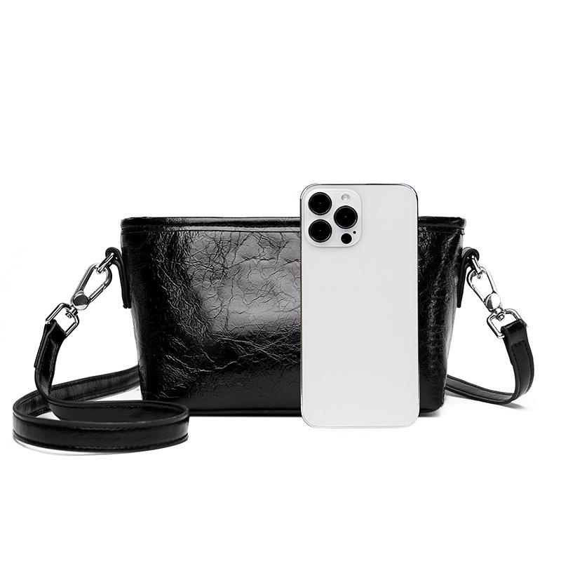 New Leather Bag with Burst Pattern Crossbody Bag, Fashionable and Simple Bag, Versatile Commuting Women's Shoulder Bag