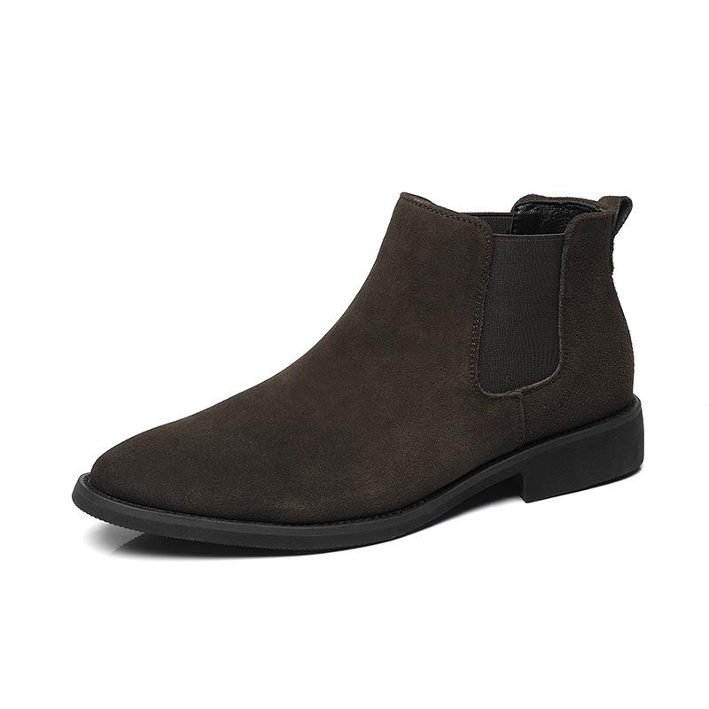 Cizme Chelsea noi pentru bărbați, cu vârf ascuțit și gleznă joasă, cizme scurte din piele pentru bărbați, cizme Martin retro britanice la modă