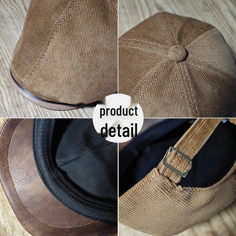 Women's Corduroy Newsboy Cap: Autumn/Winter British Retro Beret, Versatile Painter, Japanese Literary Duckbill Hat