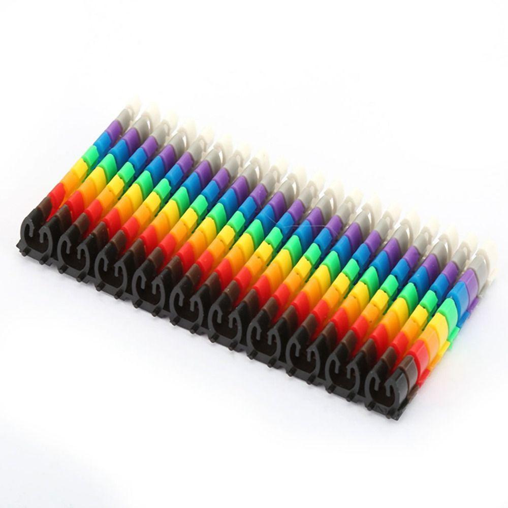 100PCS Snap-fit design Wire Number Label Plastic Materia Wire Label Tube Cable Marker Wire Marking