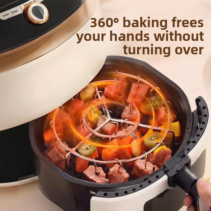 Air Fryer Grill, Household Stainless Steel Upright Meat Roasting Rack, Meat Skewer Holder, Meat Skewer Stand, Barbecue Skewer