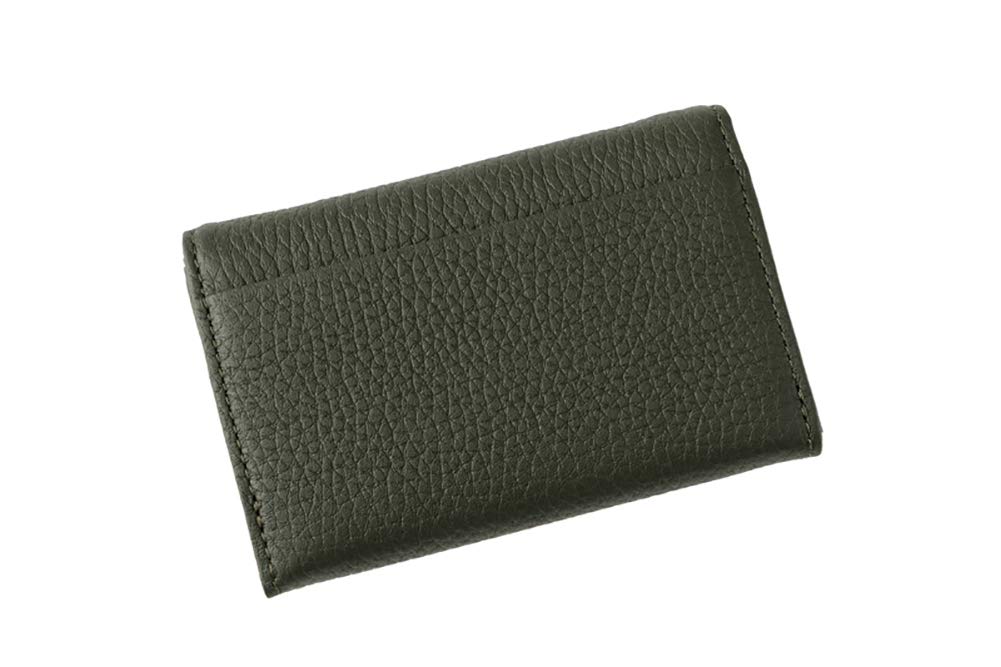 Finnish Elk Business Card Holder Sasamachi W Card Case Leather Day Gift Present Birthday Boyfriend Khaki x Black 6874 [Cypris] Father's Men's