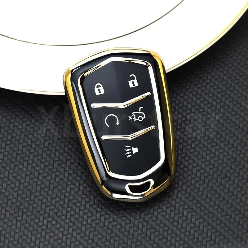 Tpu Car Remote Key Case Cover For Cadillac Ats-L Xts Xt5 Xt4 Xt6 Cts Ct6 Ats 28T Srx Elr Esv Escalade Shell Fob Auto Accessories