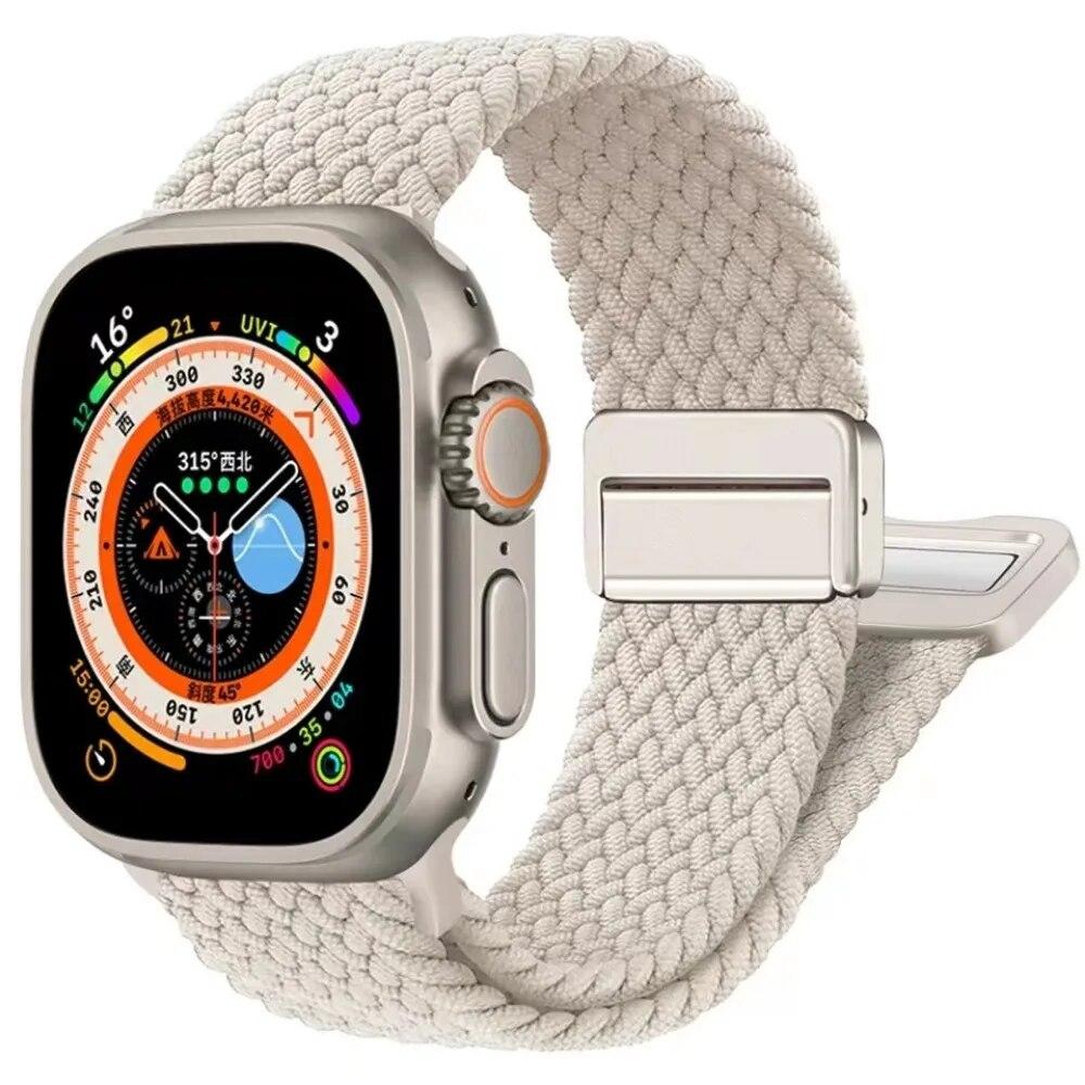 Nylon Strap For Apple Watch 44mm 45mm 49mm 42mm 38mm 40mm 41mm Watchband Bracelet for iWatch Series Ultra 9 8 7 6 5 4 SE 3 Band