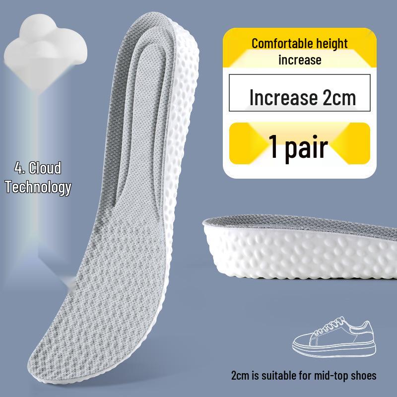 Universal Invisible Height-Boosting Insoles: Odor-Resistant, Breathable, Non-Collapsing, Super Soft for Men & Women, Ideal for Sports & Training