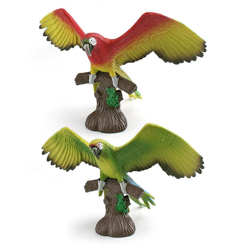 Simulation Forest Bird Bird Parrot Animal Model Children'S Cognition 2 Macaw Ornament Toys