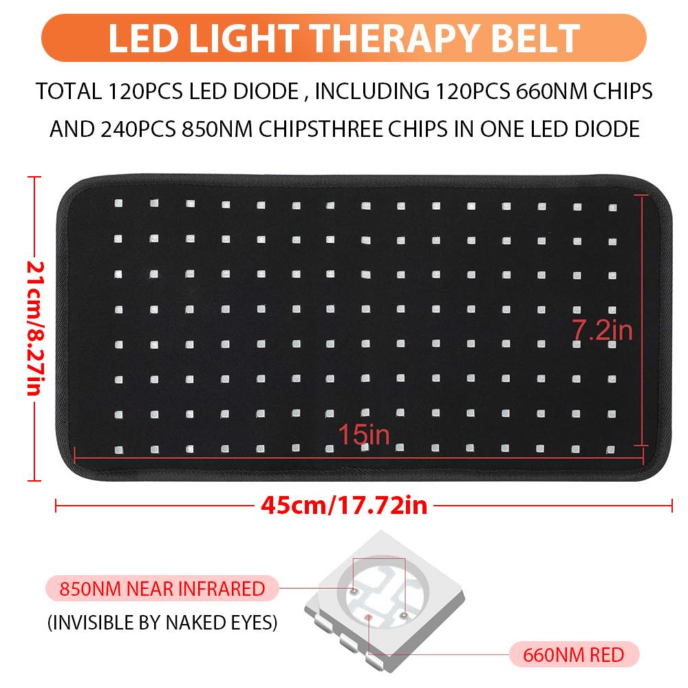120PCS LED Infrared Light Therapy Pad 660&850nm for Body Fatigue Therapy for Back Hands Feet Relief Care Fatigue Deep Therapy