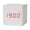 LED Voice-Controlled Digital Alarm Clock - Silent, Luminous, Square Wooden Design for Bedroom