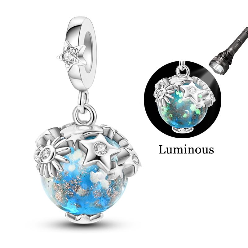 New 925 Silver Cosmic Star Moon Charms Pendants For Women Fit Bracelet DIY Jewelry Gifts