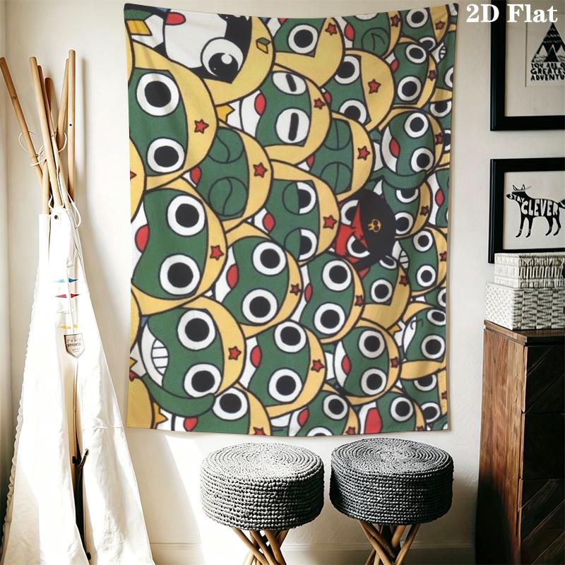 Keroro Wall Tapestry Aesthetic Wall Hanging Printed Fabric Blanket Decorative Tapestries for Bedroom Living Room Home Decor