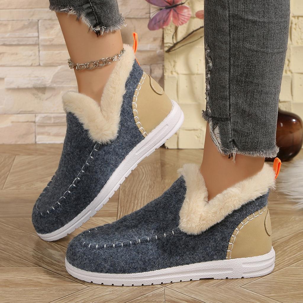 Roman Botas Fashion Catwalk Warm and Comfortable Plus Velvet Casual Short Boots Winter/autumn Round Toe Women's New Snow Boots